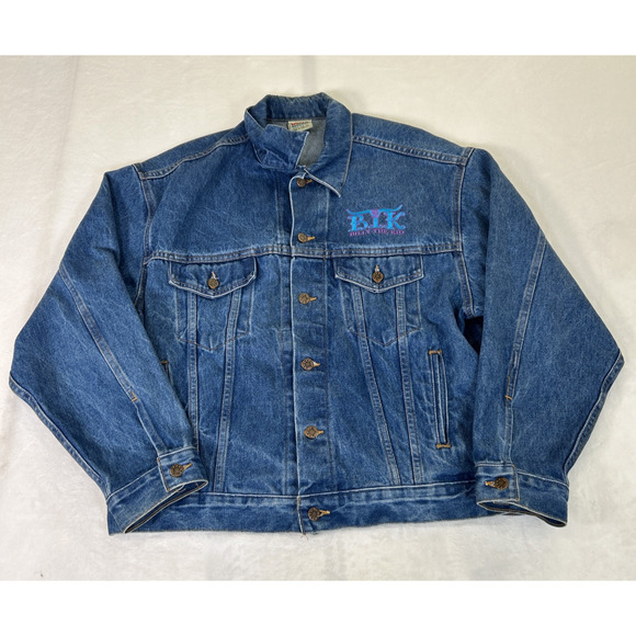 Vintage Billy Dean Billy The Kid Tour Whoa Denim Jacket Size Lg Country Music FS - Picture 1 of 10